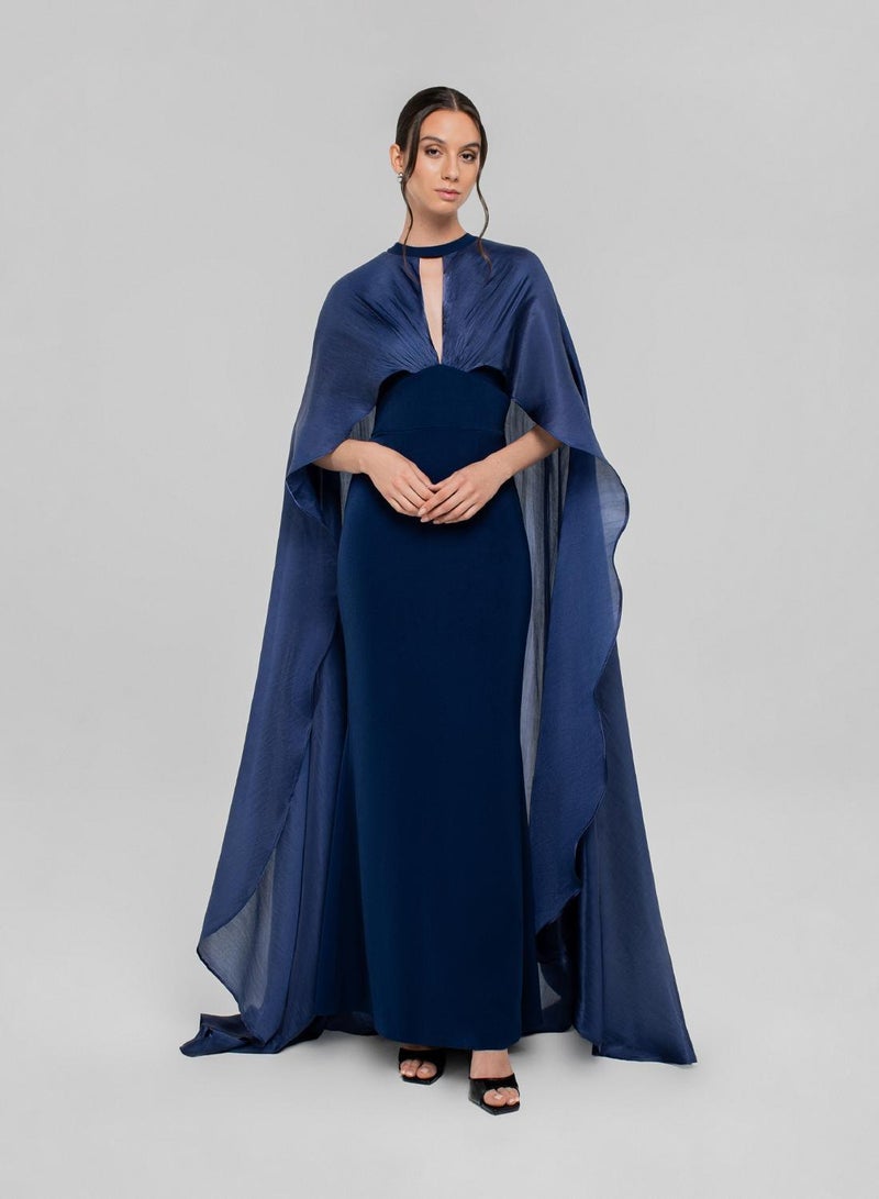 CHASE Keyhole Neck Cape Gown - Image 1